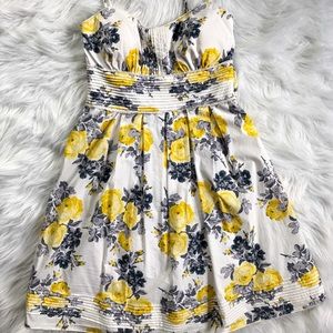 White and yellow floral spaghetti strap dress